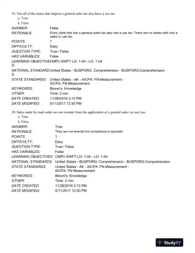 South-Western Federal Taxation 2018: Comprehensive 41st Edition Test Bank - Page 11 preview image