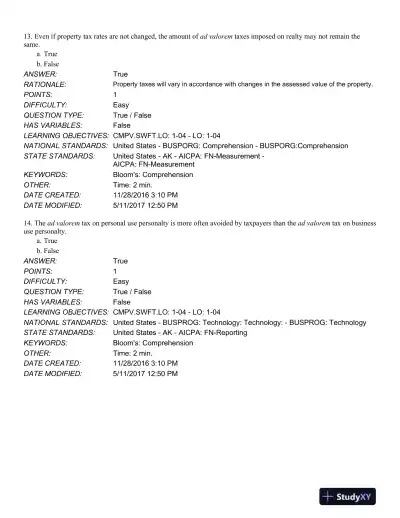 South-Western Federal Taxation 2018: Comprehensive 41st Edition Test Bank - Page 8 preview image