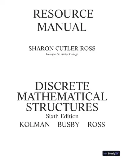 Discrete Mathematical Structures (Classic Version), 6th Edition Solution Manual - Page 1 preview image