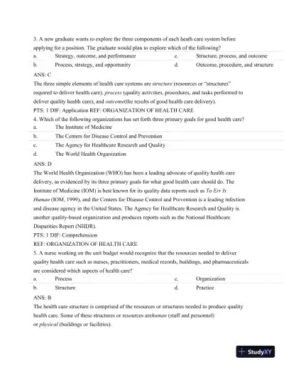 Test Bank For Nursing Leadership and Management, 3rd Edition - Page 13 preview image