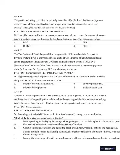 Test Bank For Nursing Leadership and Management, 3rd Edition - Page 18 preview image