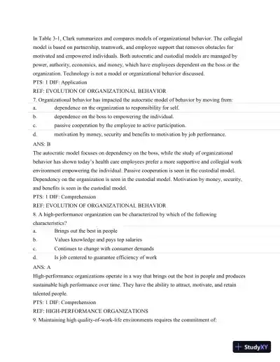 Test Bank For Nursing Leadership and Management, 3rd Edition - Page 24 preview image