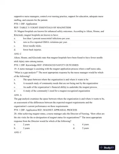 Test Bank For Nursing Leadership and Management, 3rd Edition - Page 28 preview image