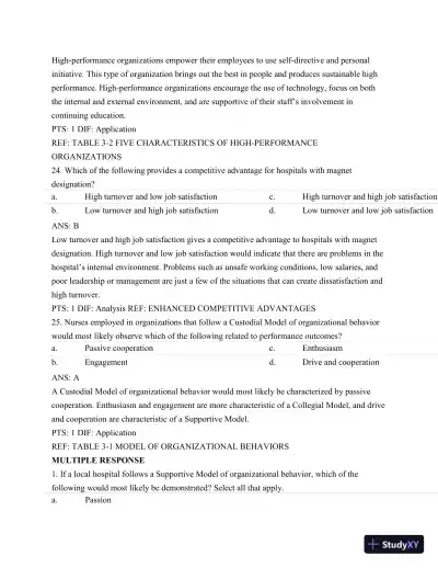Test Bank For Nursing Leadership and Management, 3rd Edition - Page 30 preview image