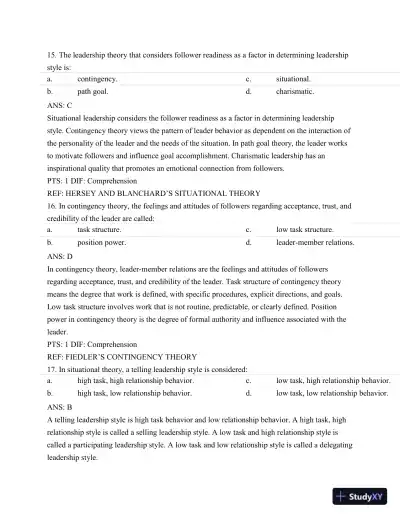 Test Bank For Nursing Leadership and Management, 3rd Edition - Page 7 preview image