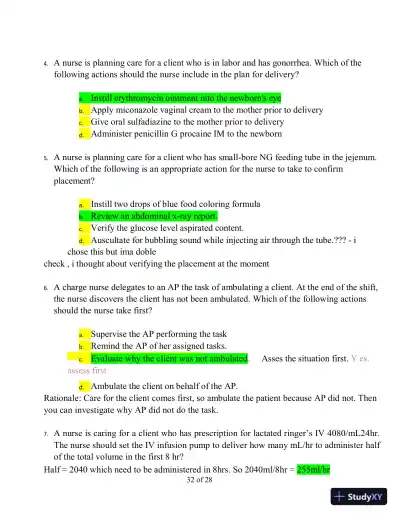 2019 RN Comprehensive Predictor with Answers (180 Solved Questions) - Page 3 preview image