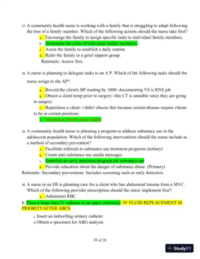 2019 RN Comprehensive Predictor with Answers (180 Solved Questions) - Page 9 preview image