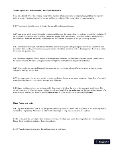 Solution Manual For Fundamentals of Thermal-Fluid Sciences, 5th Edition - Page 3 preview image