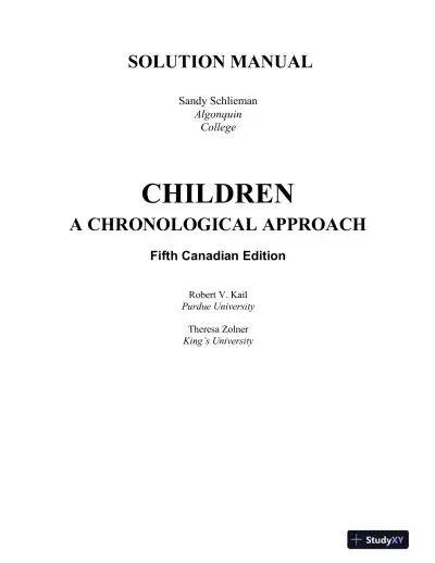 Solution Manual for Children: A Chronological Approach, Fifth Canadian Edition - Page 1 preview image