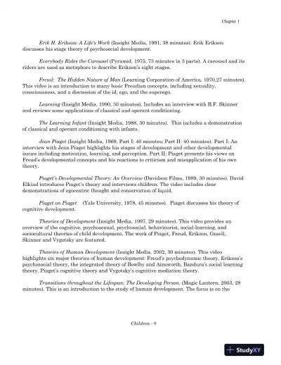 Solution Manual for Children: A Chronological Approach, Fifth Canadian Edition - Page 11 preview image