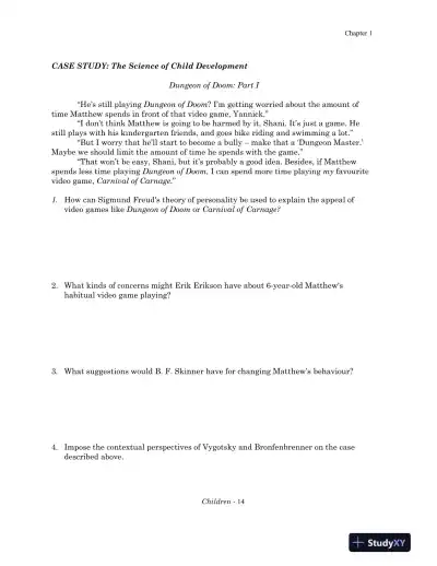 Solution Manual for Children: A Chronological Approach, Fifth Canadian Edition - Page 16 preview image