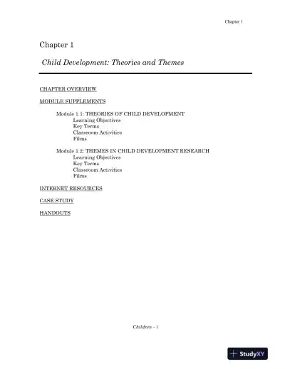 Solution Manual for Children: A Chronological Approach, Fifth Canadian Edition - Page 3 preview image