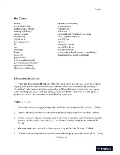 Solution Manual for Children: A Chronological Approach, Fifth Canadian Edition - Page 6 preview image