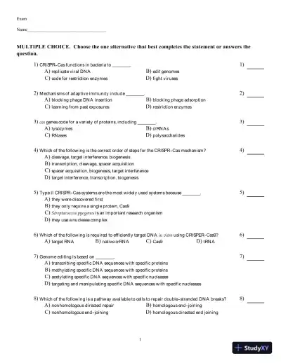 Test Bank for Concepts of Genetics, 12th edition - Page 1 preview image
