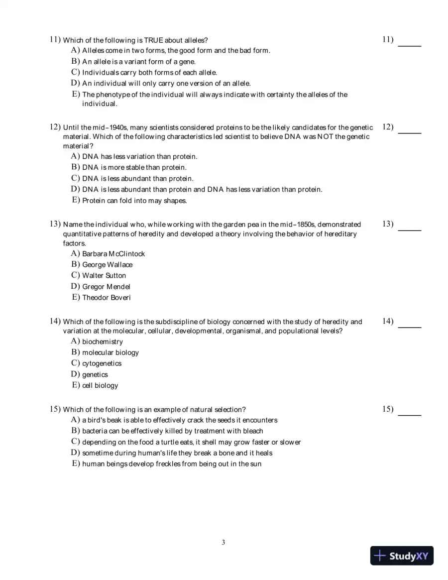 Test Bank for Concepts of Genetics, 12th edition, page 8