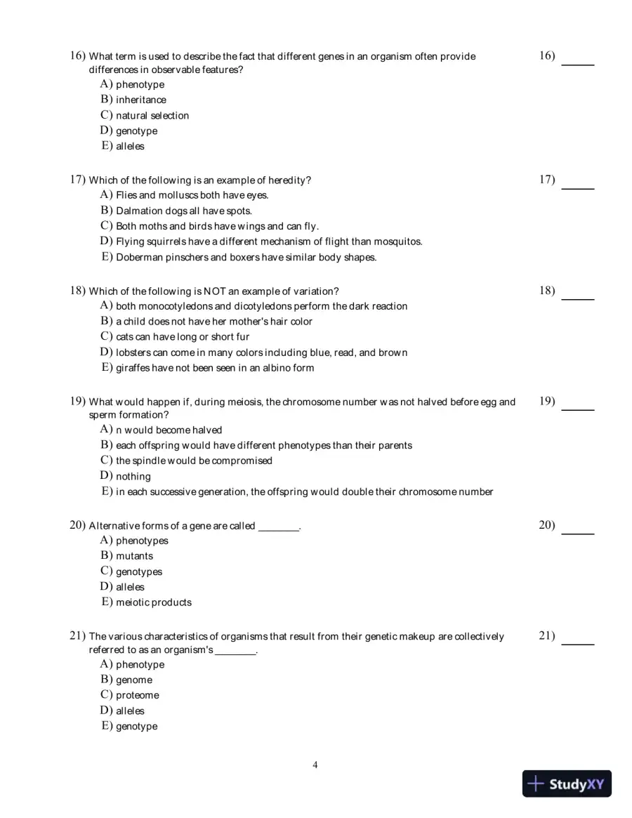 Test Bank for Concepts of Genetics, 12th edition, page 9