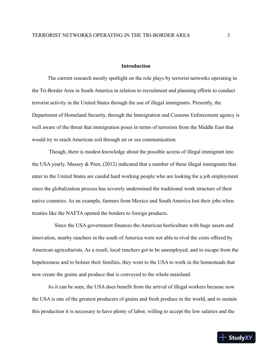 HSM 497 Terrorist Networks Operating in the Tri-Border Area, page 4