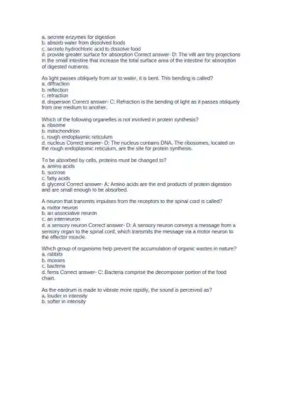 ATI TEAS Test Science Questions and Answers - Page 2 preview image