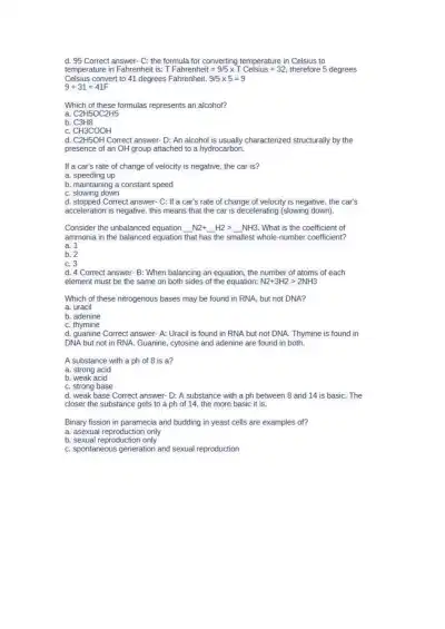 ATI TEAS Test Science Questions and Answers - Page 4 preview image
