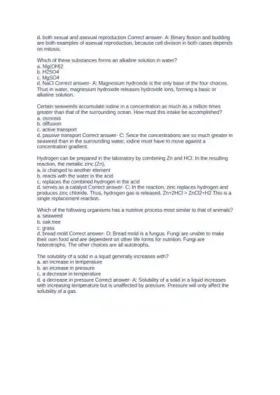 ATI TEAS Test Science Questions and Answers - Page 5 preview image