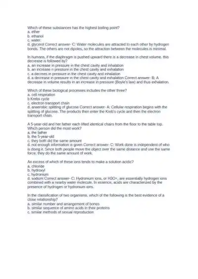 ATI TEAS Test Science Questions and Answers - Page 6 preview image