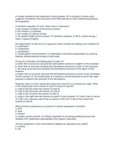 ATI TEAS Test Science Questions and Answers - Page 7 preview image