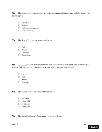 Test Bank for Understanding Psychology, 15th Edition (Chapters 1-5) - Page 18 preview image