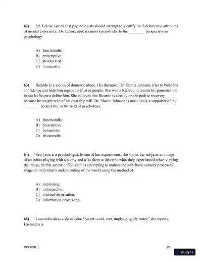 Test Bank for Understanding Psychology, 15th Edition (Chapters 1-5) - Page 20 preview image