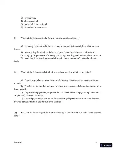Test Bank for Understanding Psychology, 15th Edition (Chapters 1-5) - Page 4 preview image