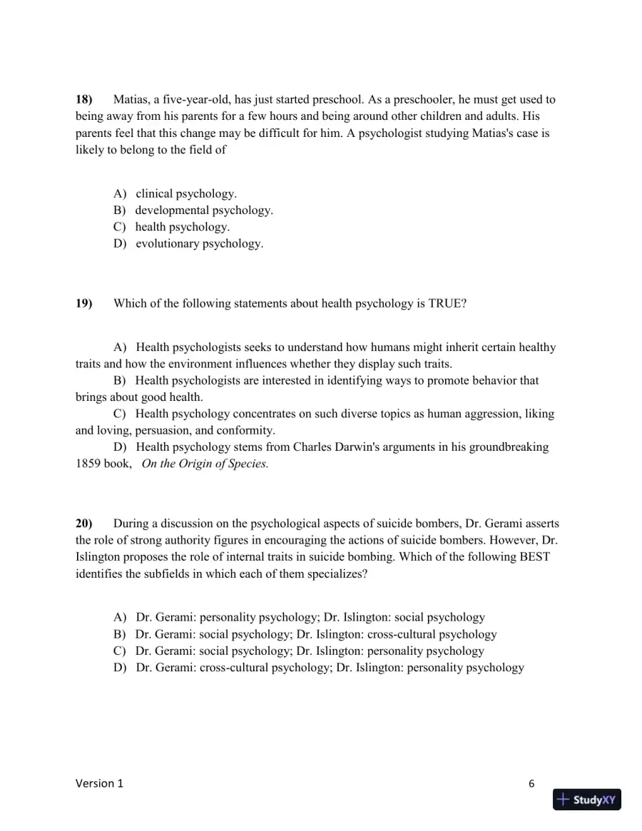 Test Bank for Understanding Psychology, 15th Edition (Chapters 1-5), page 7