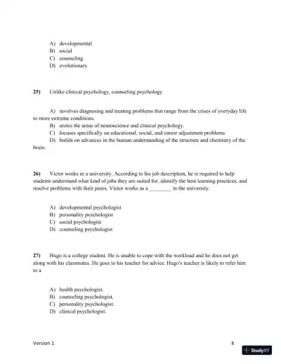 Test Bank for Understanding Psychology, 15th Edition (Chapters 1-5) - Page 9 preview image