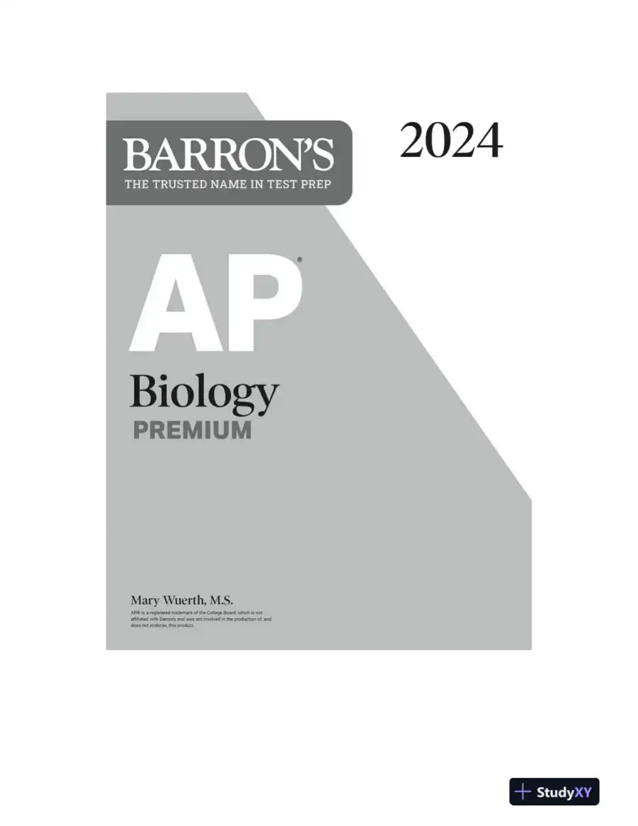 AP Biology Premium, 2024: 5 Practice Tests + Comprehensive Review (2024), page 3