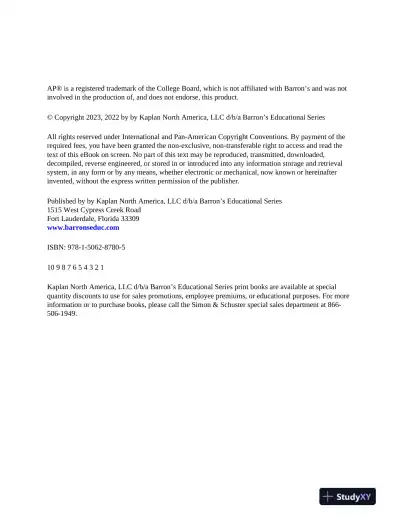 AP Biology Premium, 2024: 5 Practice Tests + Comprehensive Review (2024) - Page 6 preview image