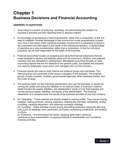 Financial Accounting 4th Canadian Edition Solution Manual - Page 1 preview image