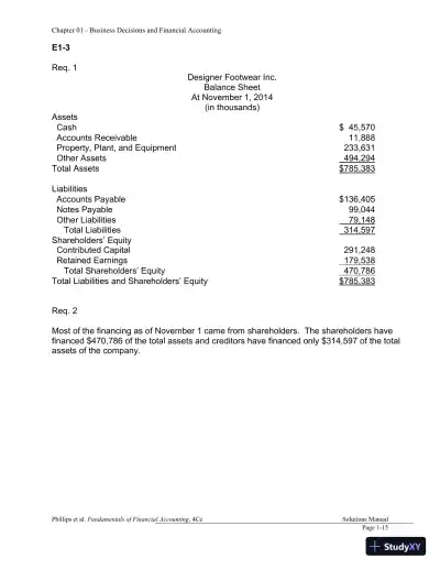 Financial Accounting 4th Canadian Edition Solution Manual - Page 16 preview image