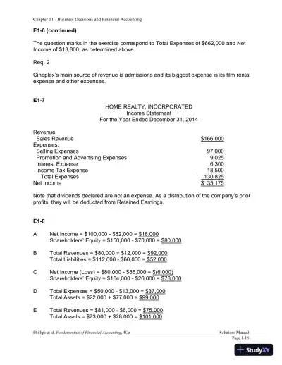 Financial Accounting 4th Canadian Edition Solution Manual - Page 19 preview image