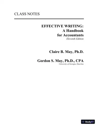 Study Notes For Effective Writing: A Handbook for Accountants, 11th Edition - Page 1 preview image