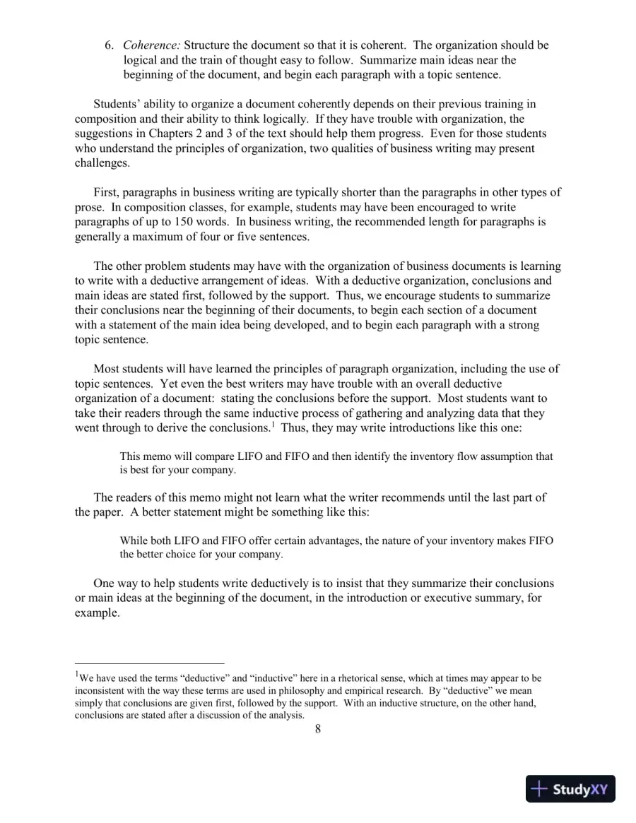 Study Notes For Effective Writing: A Handbook for Accountants, 11th Edition, page 14