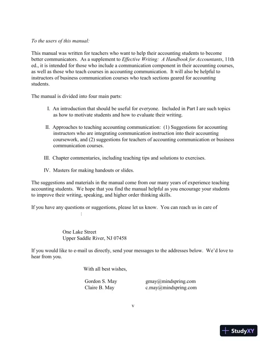 Study Notes For Effective Writing: A Handbook for Accountants, 11th Edition, page 5