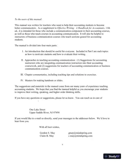 Study Notes For Effective Writing: A Handbook for Accountants, 11th Edition - Page 5 preview image