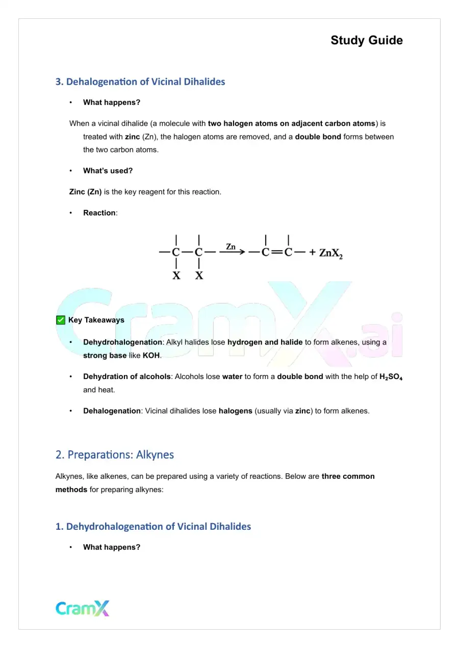 Organic Chemistry I - Summary of Preparations, page 2