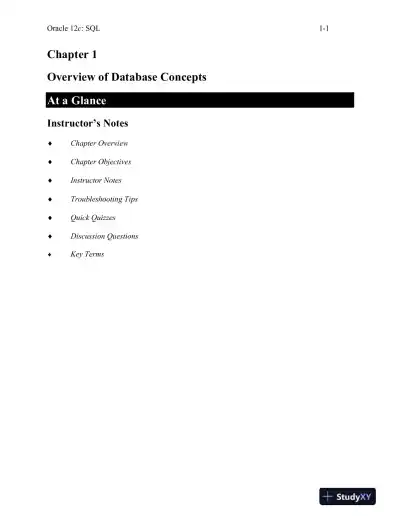 Class Notes For Oracle 12c: SQL, 3rd Edition - Page 1 preview image