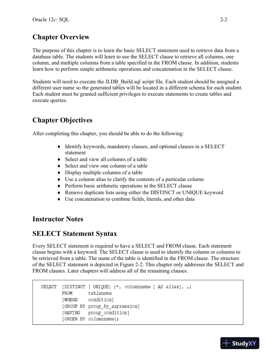 Class Notes For Oracle 12c: SQL, 3rd Edition, page 12