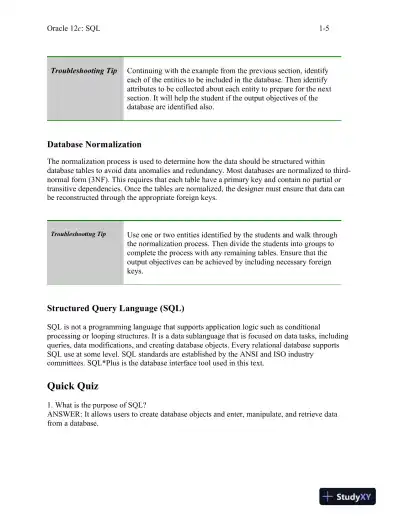 Class Notes For Oracle 12c: SQL, 3rd Edition - Page 6 preview image
