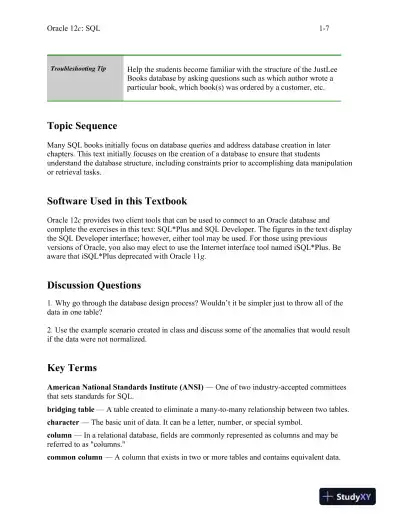 Class Notes For Oracle 12c: SQL, 3rd Edition - Page 8 preview image