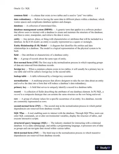 Class Notes For Oracle 12c: SQL, 3rd Edition - Page 9 preview image