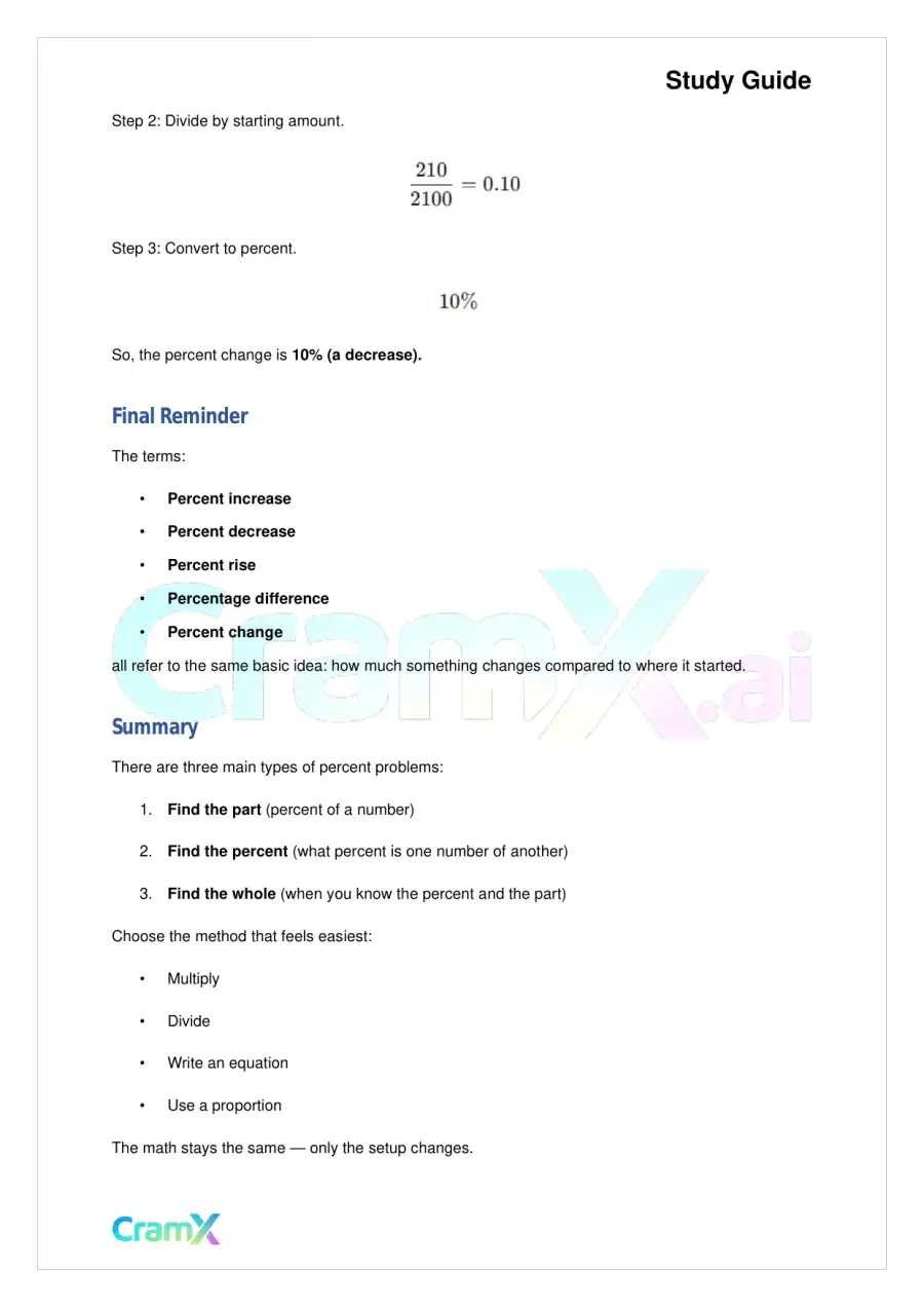 Basic Math and Pre-Algebra - Percents, page 10