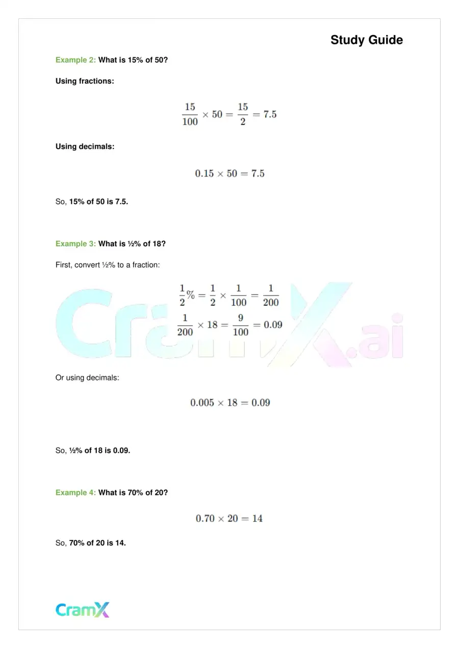 Basic Math and Pre-Algebra - Percents, page 2