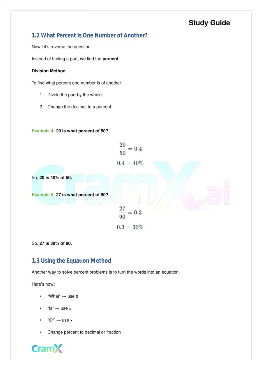Basic Math and Pre-Algebra - Percents, page 3