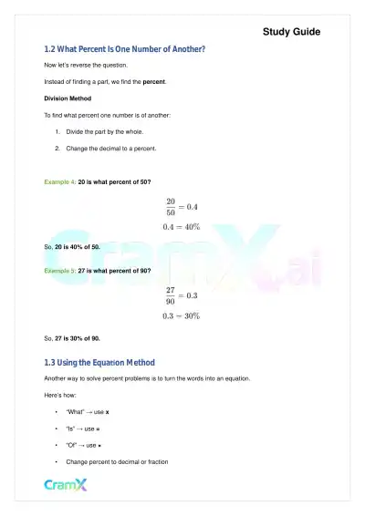 Basic Math and Pre-Algebra - Percents - Page 3 preview image